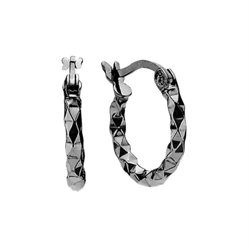 Creoler i sort Sølv - 14 mm