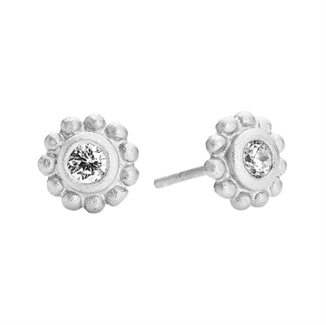 Ørestikker i Sølv med zirkonia