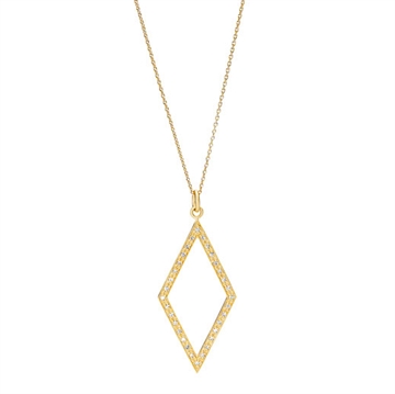 Collier forgyldt m. zirkonia