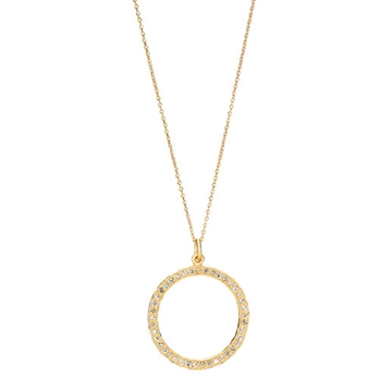 Forgyldt collier m. zirkonia