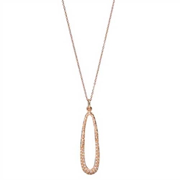 Collier rosaforgyldt m. zirkonia