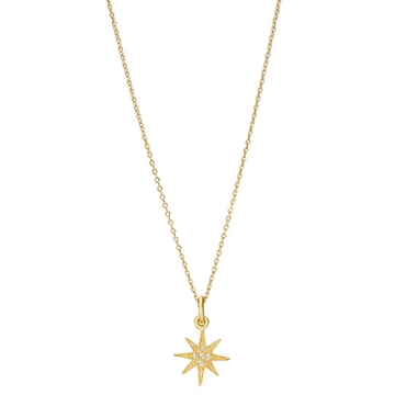 Collier forgyldt m. stjerne