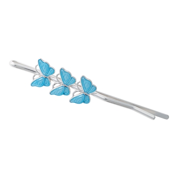 Hårklemme i sølv m. sommerfugle