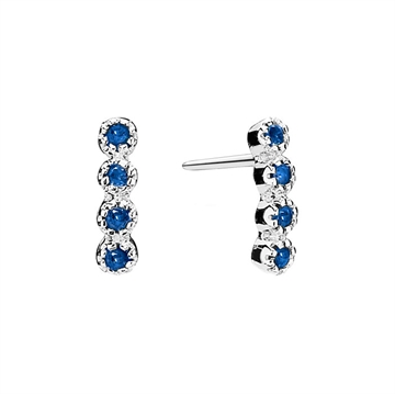 Ørestikker 8 kt. hvidguld m. safir