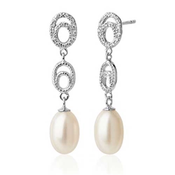 ørestikker i sølv med perler