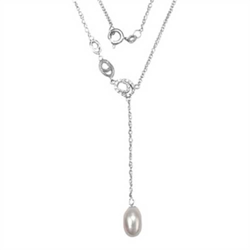 Halskæde i Sølv med perle