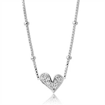 halskæde i sølv med hjerte