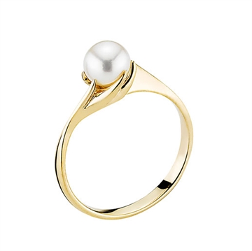 Ring i 14 karat Guld med perle