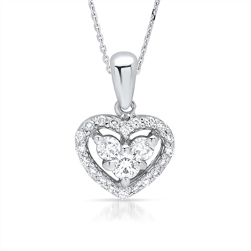 Collier i Hvidguld med hjerte