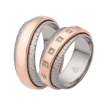 Vielsesringe i Rosaguld & Hvidguld