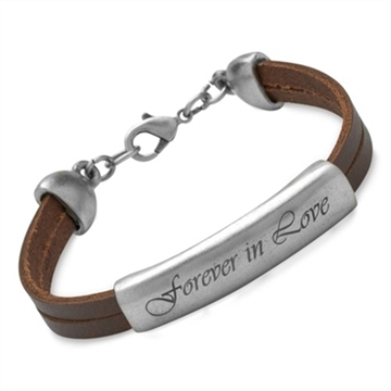 Herrearmbånd i brunt læder