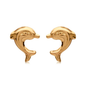 Ørestikker i Guld med delfiner