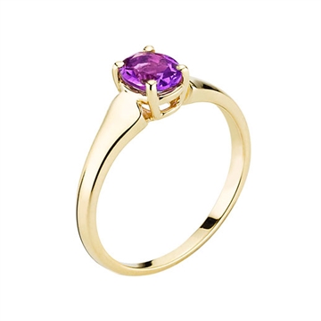 Ring i Guld med ametyst