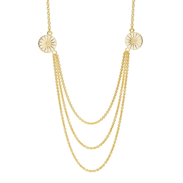 Forgyldt Marguerit collier i Sølv