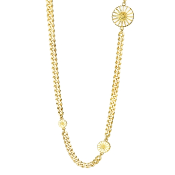 Forgyldt Marguerit collier i Sølv