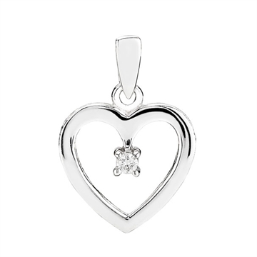 Vedhæng i Hvidguld med hjerte