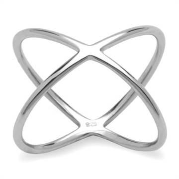 Ring i Sølv m. Kryds