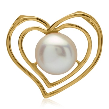 Forgyldt vedhæng med hjerte