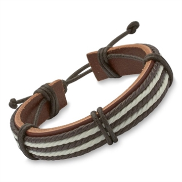 Brunt læderarmbånd  