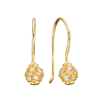 Forgyldte ørehænger m. zirkonia