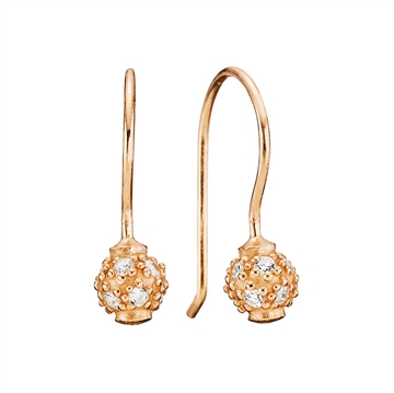 Rosaforgyldte ørehænger m. zirkonia