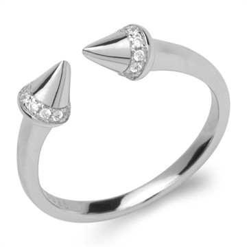 Åben ring i Sølv m. zirkonia