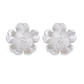 Ørestikker i Sølv med blomster