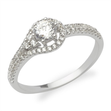 Ring i sølv m. zirkonia 