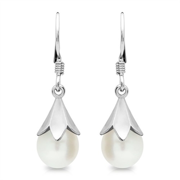 Ørehænger i Sølv m. perler