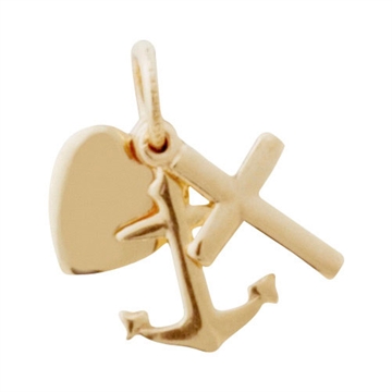 Tro Håb og Kærlighed i 8 kt. guld