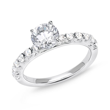 Forlovelsesring i Sølv m. zirkonia