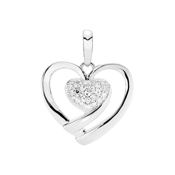 Vedhæng i Hvidguld med hjerte