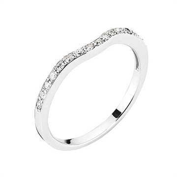 Ring i 14 kt. hvidguld m. diamanter