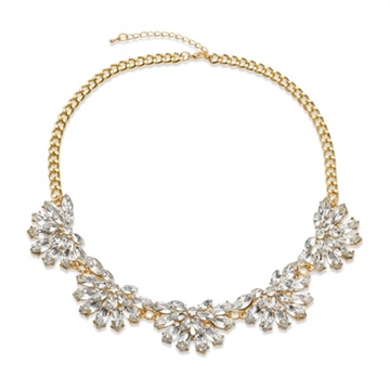 Forgyldt halskæde m. blomster