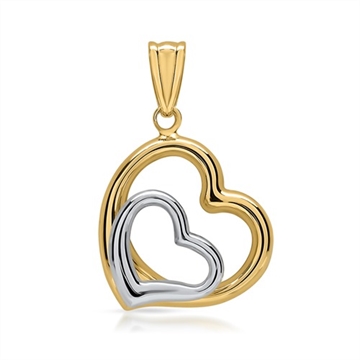 Hjerte  i Guld og Hvidguld