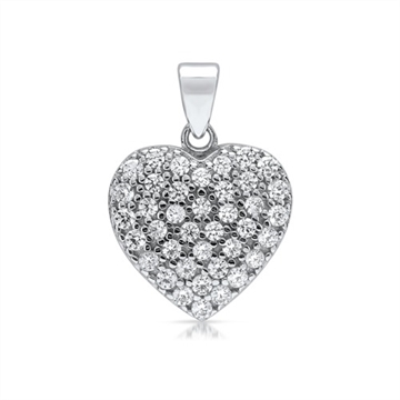 Vedhæng i hvidguld med hjerte