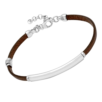 Brunt læderarmbånd