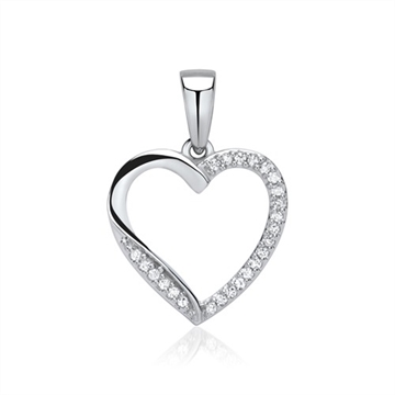 Vedhæng i Hvidguld med hjerte