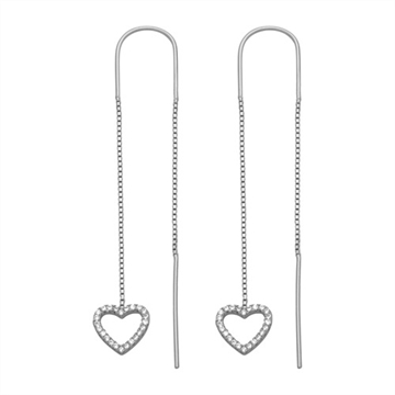 Ørehænger i Sølv m. hjerter