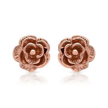 Rosaforgyldt ørestikker m. blomster