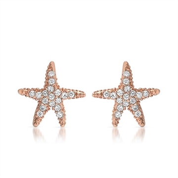 Rosaforgyldte ørestikker m. søstjerner