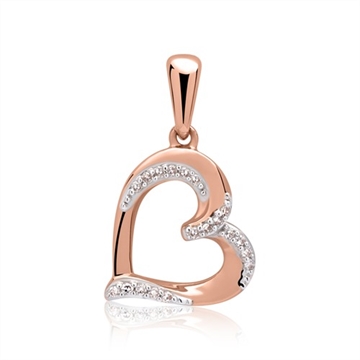 Vedhæng i Røguld med hjerte