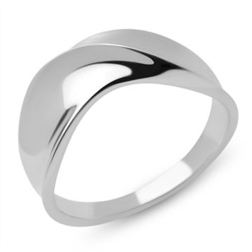 Bølget ring i sølv 