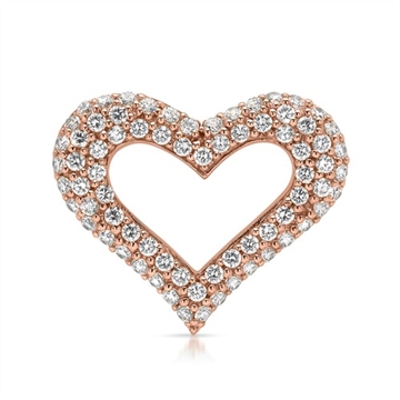 Rosaforgyldt vedhæng m. hjerte