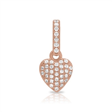 Rosaforgyldt vedhæng m. hjerte