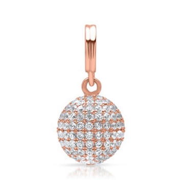 Rosaforgyldt vedhæng m. kugle