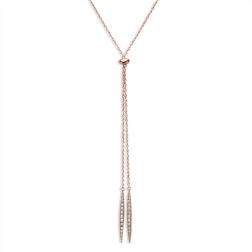 Rosaforgyldt halskæde m. zirkonia