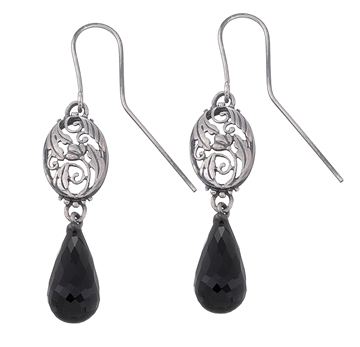 Ørehænger i Sølv m. onyx