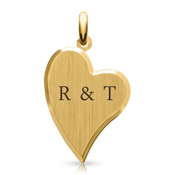 Forgyldt vedhæng m. hjerte