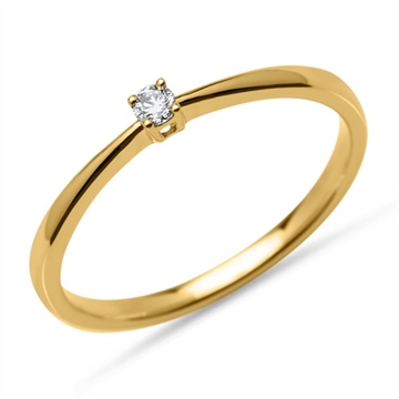 Solitaire ring i Guld